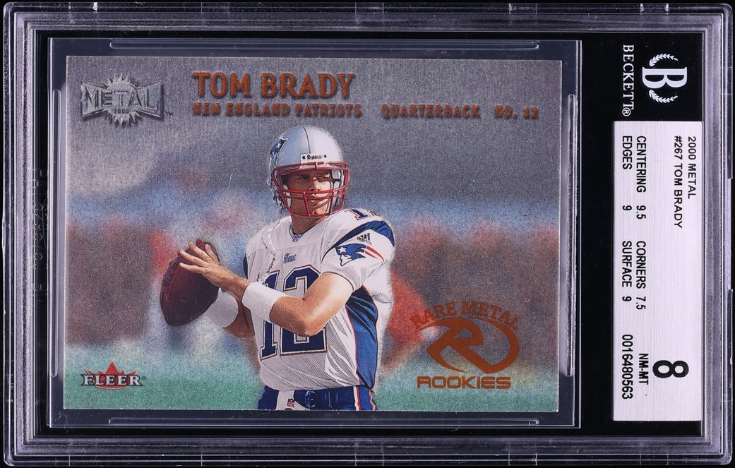 2000 Metal Football Tom Brady ROOKIE #267 BGS 8 NM-MT