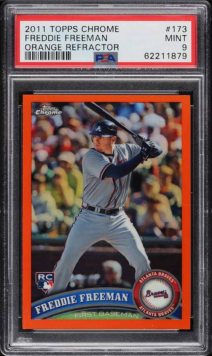 2011 Topps Chrome Orange Refractor Freddie Freeman ROOKIE #173 PSA 9 MINT