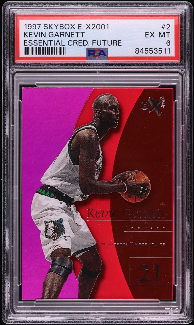1997 Skybox E-X 2001 Essential Credentials Future Kevin Garnett /79 #2 PSA 6 EXMT