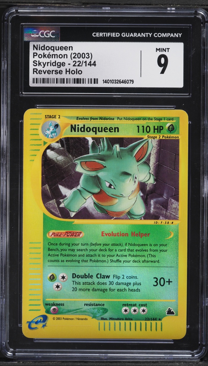 2003 Pokemon Skyridge Reverse Holo Nidoqueen #22 CGC 9 MINT