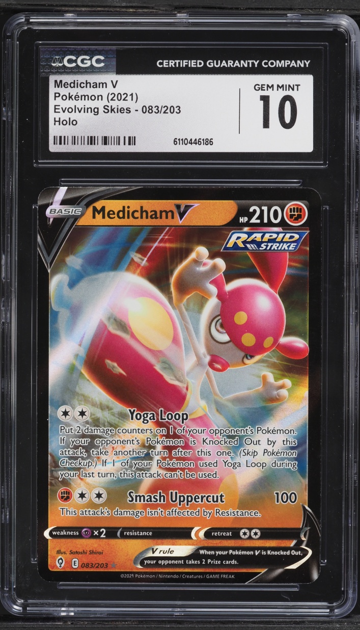 2021 Pokemon Sword & Shield Evolving Skies Alt Art Medicham V #83 CGC 10 GEM MINT