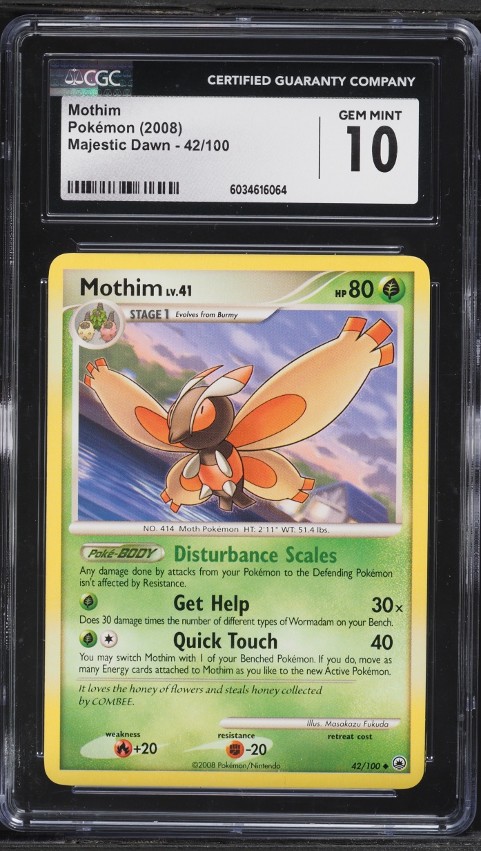 2008 Pokemon Diamond & Pearl Majestic Dawn Mothim #42 CGC 10 GEM MINT