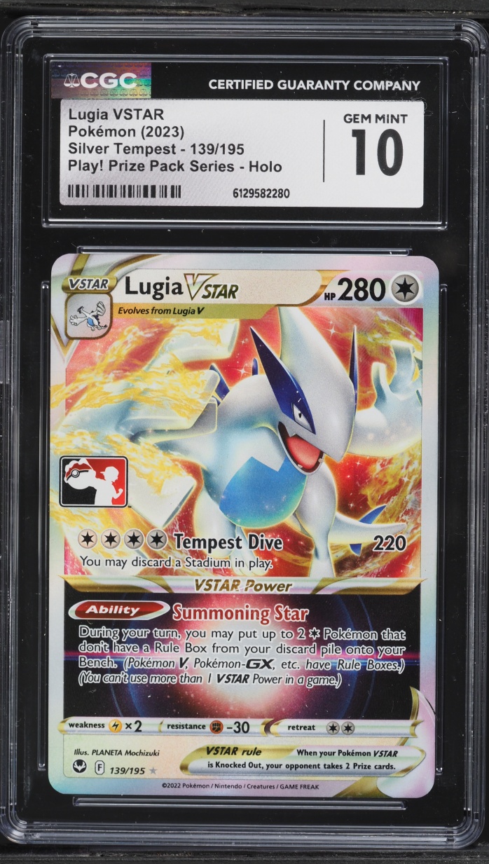 2023 Pokemon SWSH Silver Tempest Play! Prize Pack Series Holo Lugia VSTAR #139 CGC 10 GEM MINT