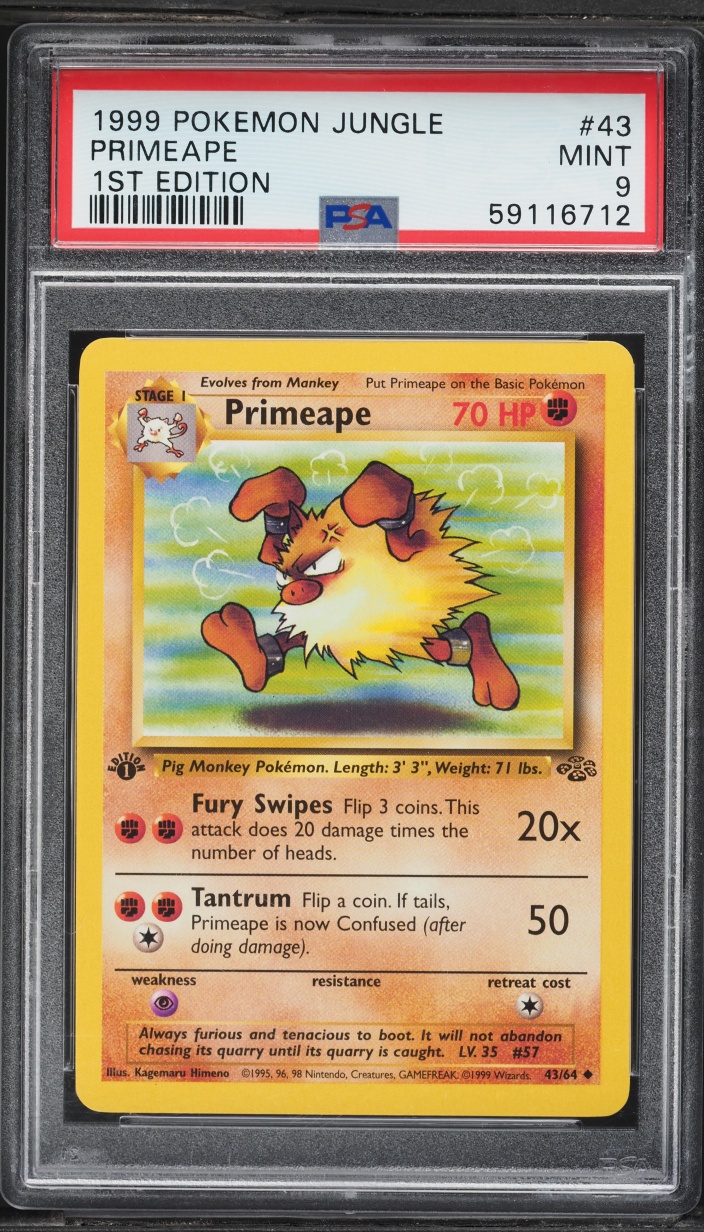 1999 Pokemon Jungle 1st Edition Primeape #43 PSA 9 MINT