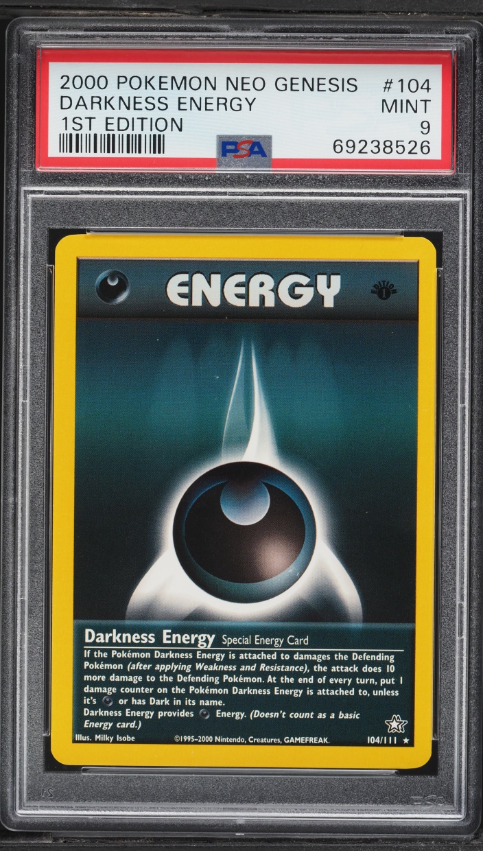2000 Pokemon Neo Genesis 1st Edition Darkness Energy #104 PSA 9 MINT