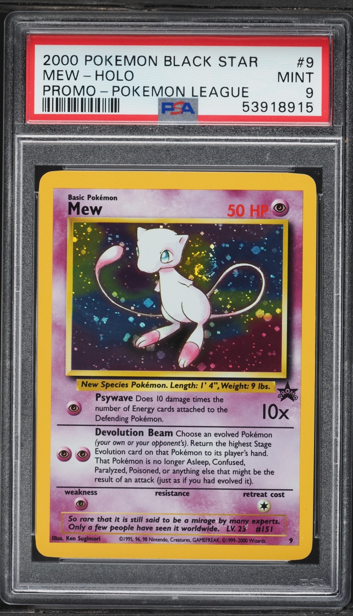 2000 Pokemon League Black Star Promo Holo Mew #9 PSA 9 MINT