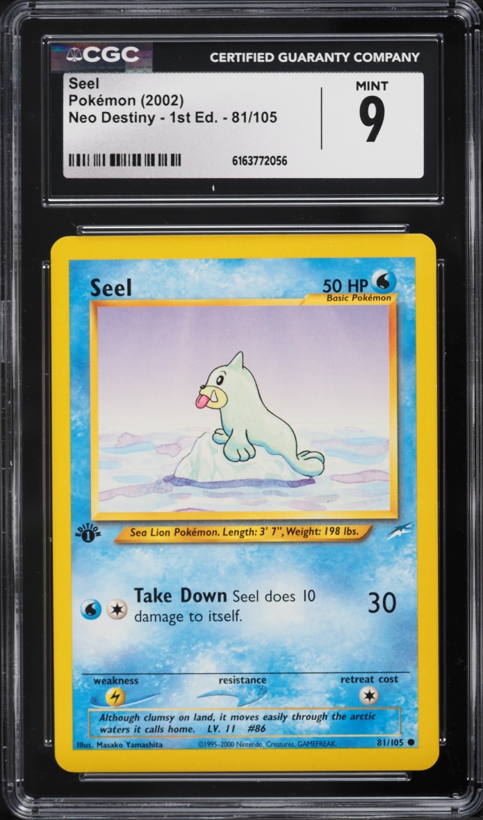 2002 Pokemon Neo Destiny 1st Edition Seel #81 CGC 9 MINT