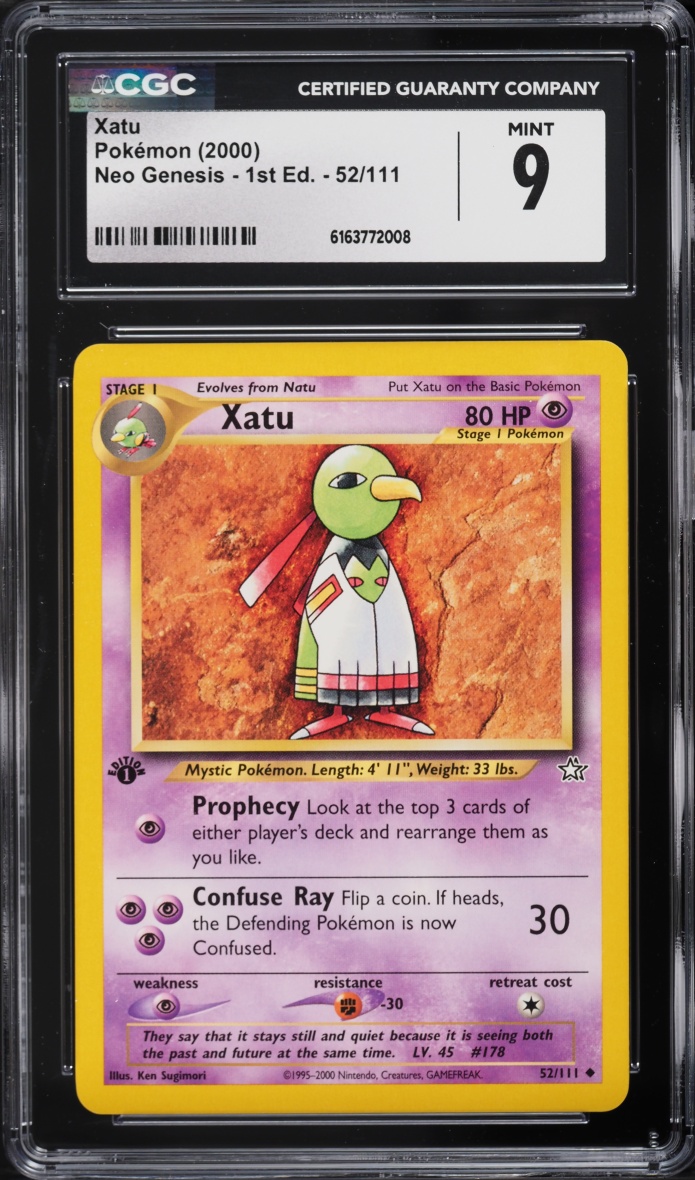 2000 Pokemon Neo Genesis 1st Edition Xatu #52 CGC 9 MINT