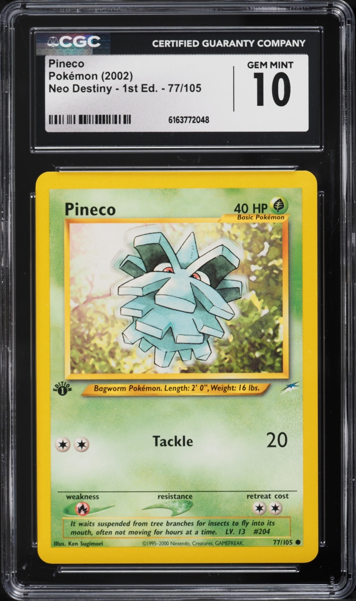2002 Pokemon Neo Destiny 1st Edition Pineco #77 CGC 10 GEM MINT