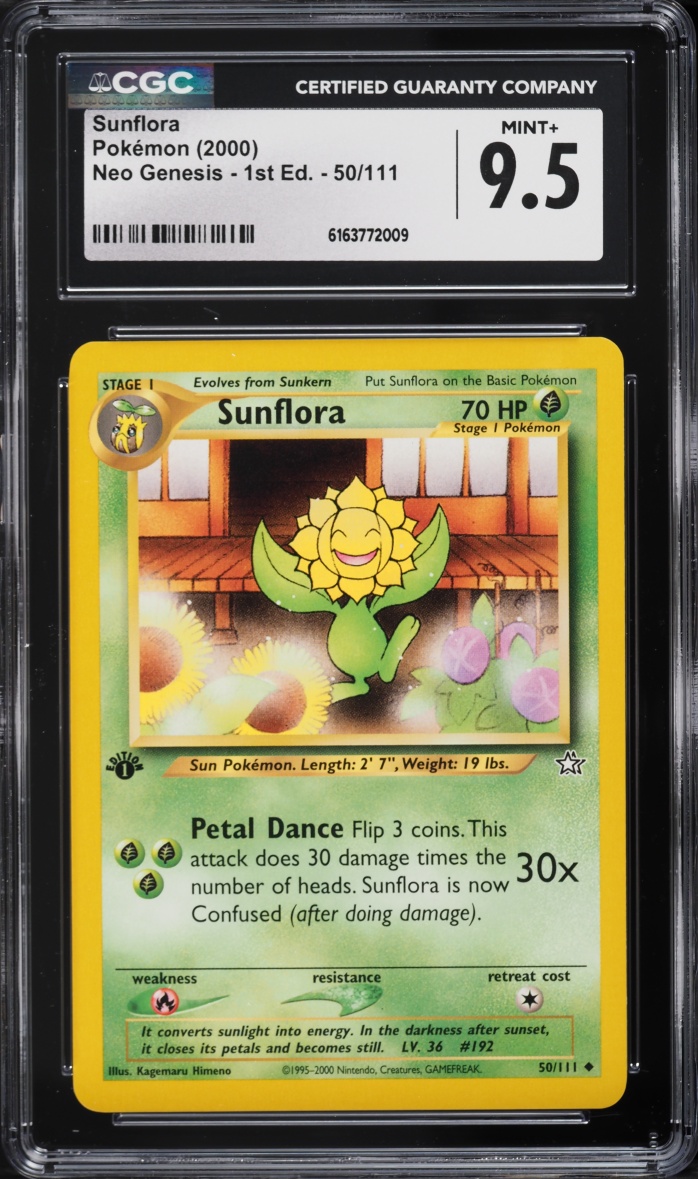 2000 Pokemon Neo Genesis 1st Edition Sunflora #50 CGC 9.5 MINT+