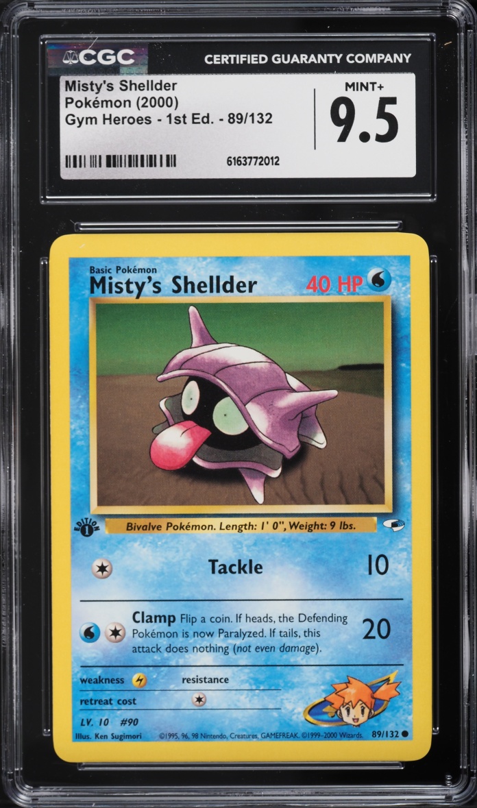 2000 Pokemon Gym Heroes 1st Edition Misty's Shellder #89 CGC 9.5 MINT+