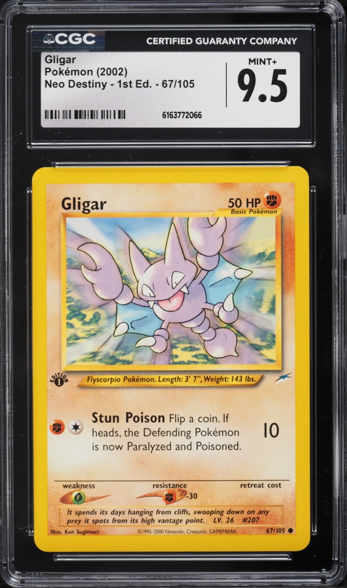 2000 Pokemon Neo Genesis 1st Edition Gligar #67 CGC 9.5 MINT+