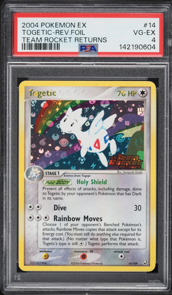 2004 Pokemon EX Team Rocket Returns Reverse Holo Togetic #14 PSA 4 VGEX