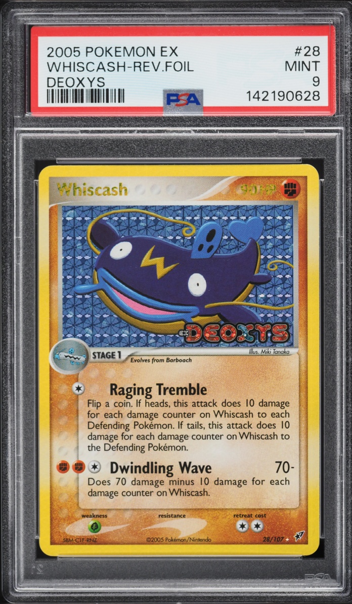 2005 Pokemon EX Deoxys Reverse Holo Whiscash #28 PSA 9 MINT
