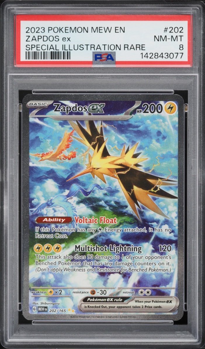 2023 Pokemon Scarlet & Violet 151 SIR Zapdos Ex #202 PSA 8 NM-MT