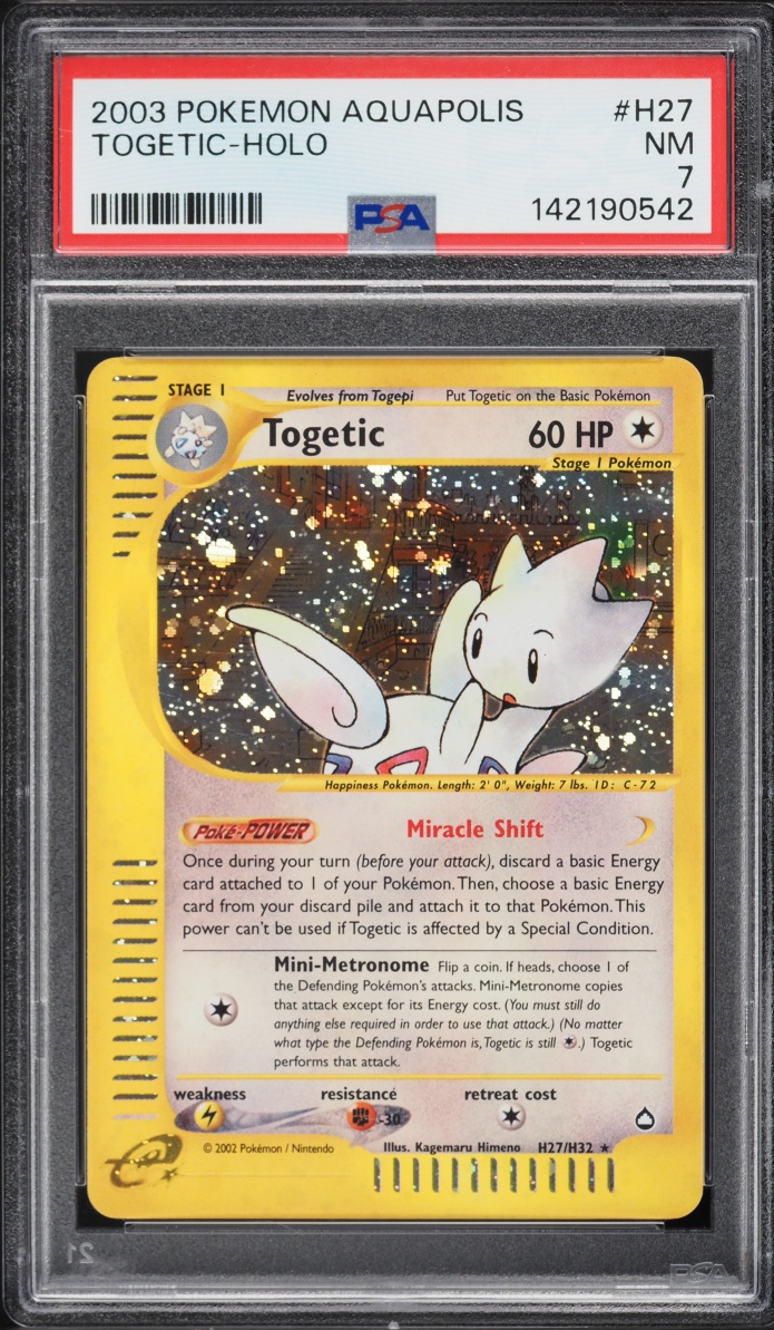 2003 Pokemon Aquapolis Holo Togetic #H27 PSA 7 NRMT