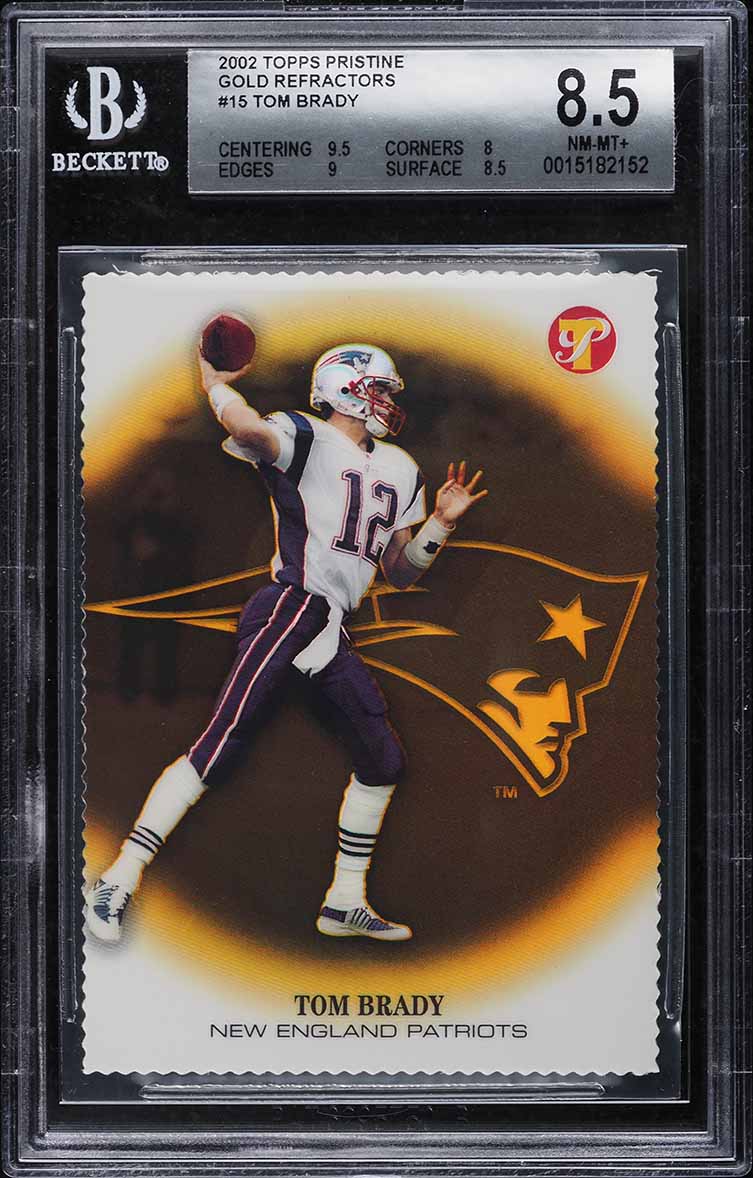 2002 Topps Pristine Gold Refractor Tom Brady /79 #15 BGS 8.5 NM-MT+