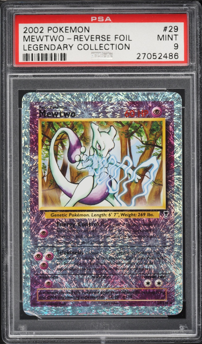 2002 Pokemon Legendary Collection Reverse Holo Mewtwo #29 PSA 9 MINT
