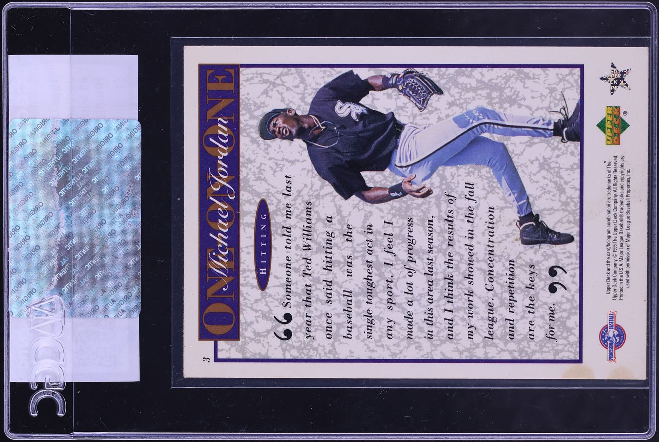 1995 Upper Deck Minors Jordan One On One Hitting Michael Jordan #3 CGC AUTH