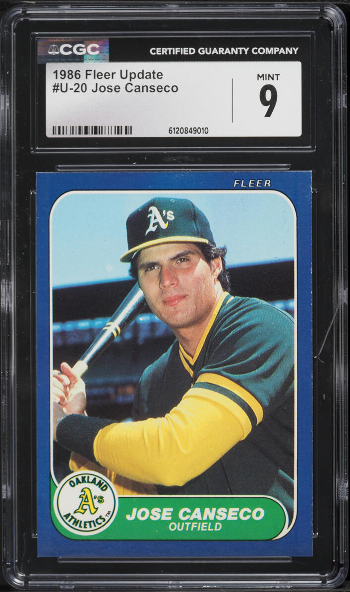 1986 Fleer Update Jose Canseco ROOKIE #U-20 CGC 9 MINT