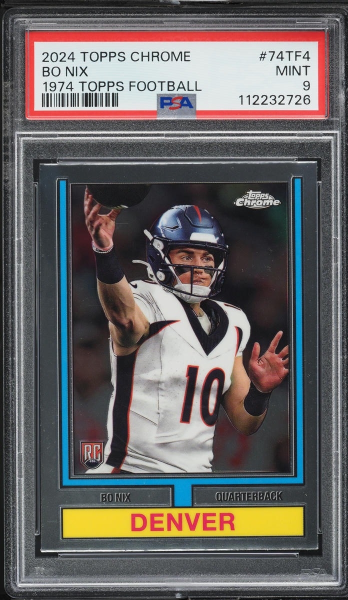 2024 Topps Chrome '74 Bo Nix ROOKIE #74TF-4 PSA 9 MINT