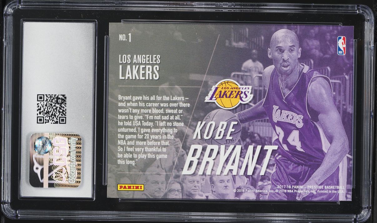 2017 Panini Prestige All-Time Greats Kobe Bryant #1 CSG 10 GEM MINT