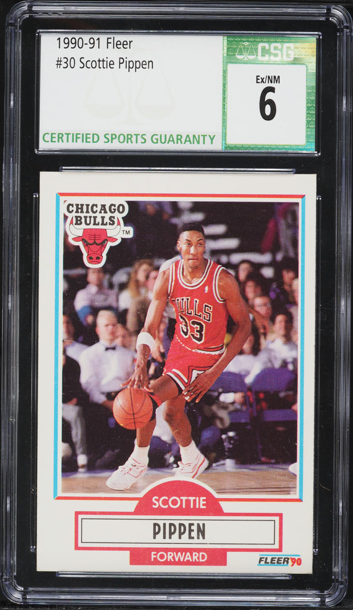 1990 Fleer Basketball Scottie Pippen #30 CSG 6 EXMT
