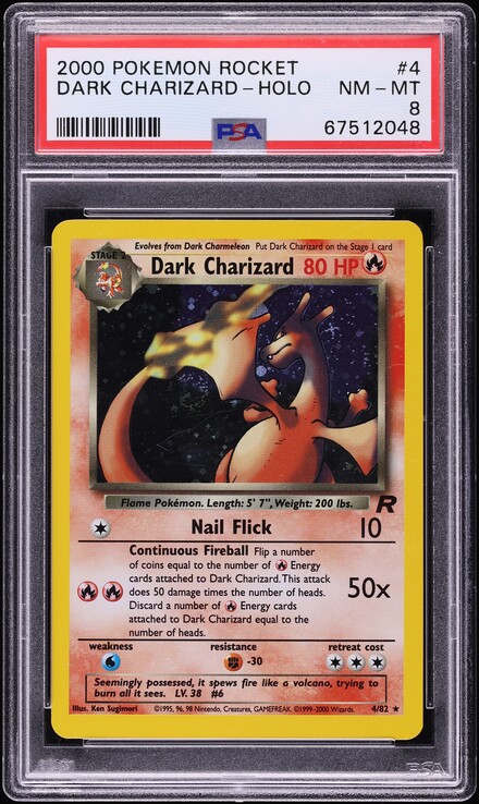 1997 Pokemon Japanese Rocket Holo Dark Charizard #6 PSA 9 MINT on