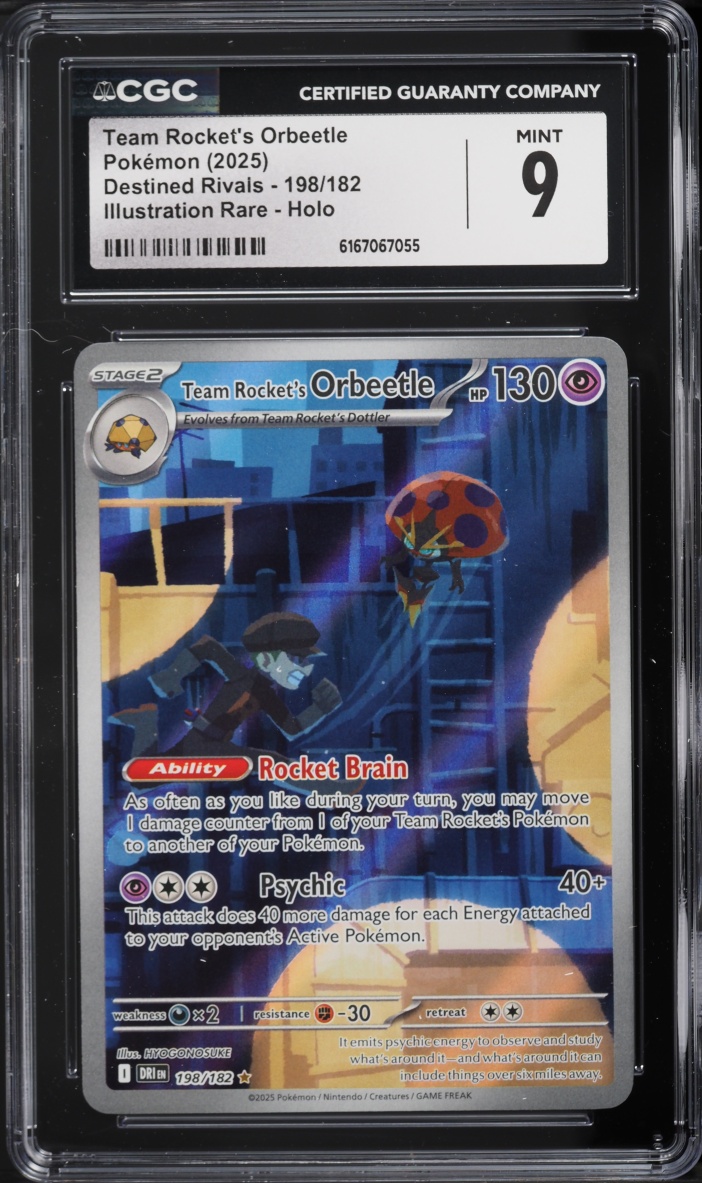 2025 Pokemon Scarlet & Violet Destined Rivals IR Team Rocket's Orbeetle #198 CGC 9 MINT