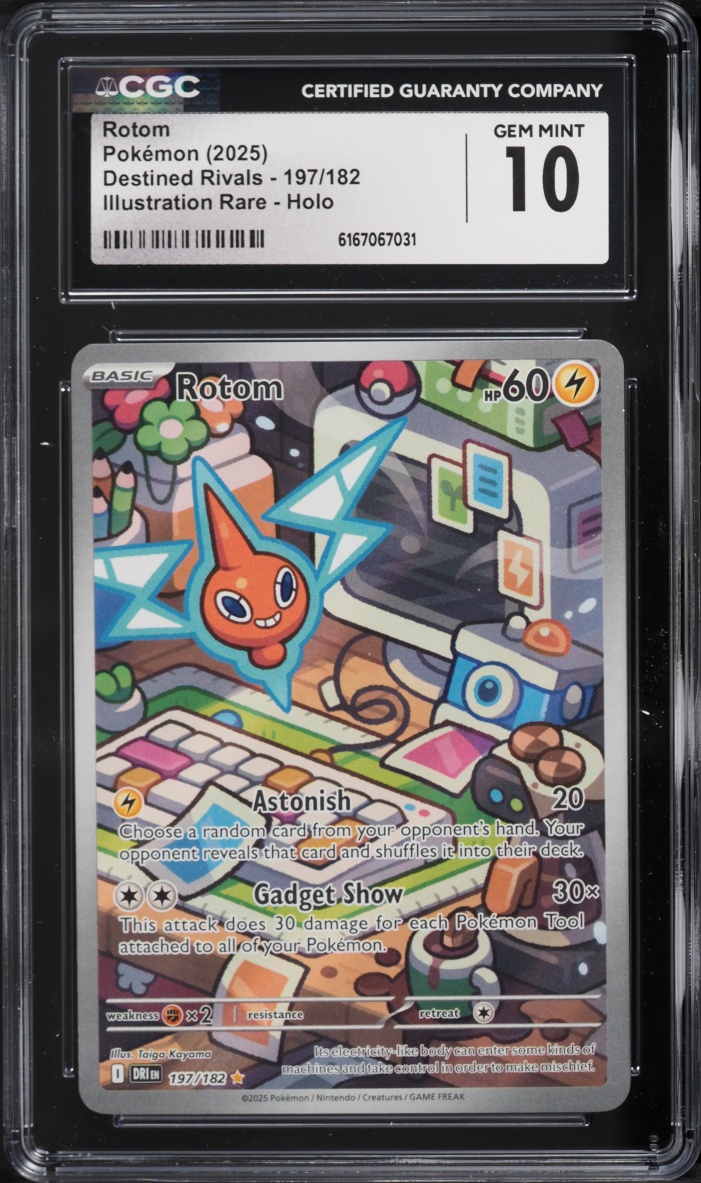 2025 Pokemon Scarlet & Violet Destined Rivals IR Rotom #197 CGC 10 GEM MINT