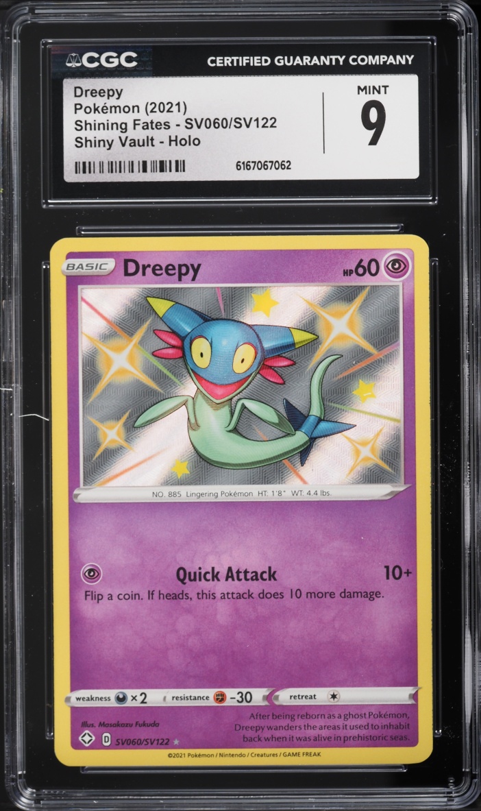 2021 Pokemon Sword & Shield Shining Fates Shiny Vault Holo Dreepy #SV060 CGC 9 MINT