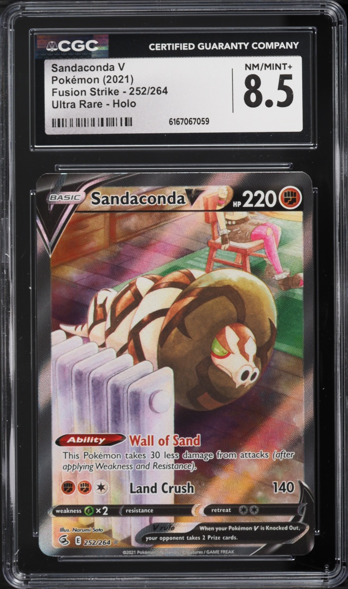 2021 Pokemon Sword & Shield Fusion Strike Full Art Sandaconda V #252 CGC 8.5 NM-MT+