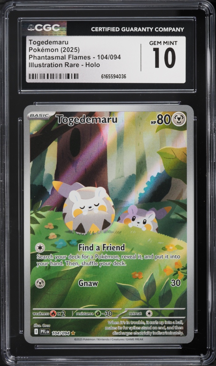 2025 Pokemon Mega Evolution Phantasmal Flames IR Togedemaru #104 CGC 10 GEM MINT
