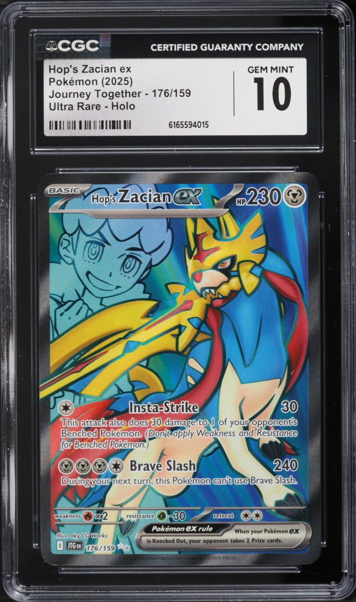 2025 Pokemon Scarlet & Violet Journey Together Full Art Hop's Zacian Ex #176 CGC 10 GEM MINT