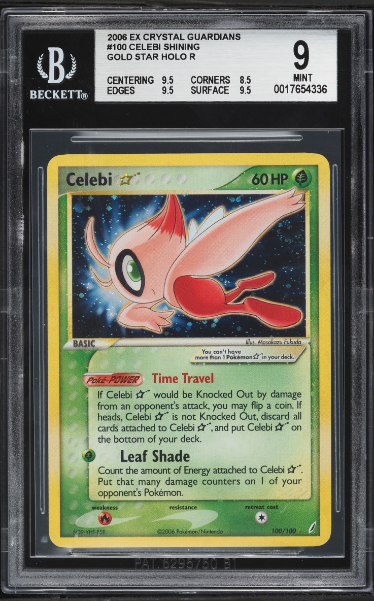 2006 Pokemon EX Crystal Guardians Holo Celebi Gold Star #100 BGS 9 MINT