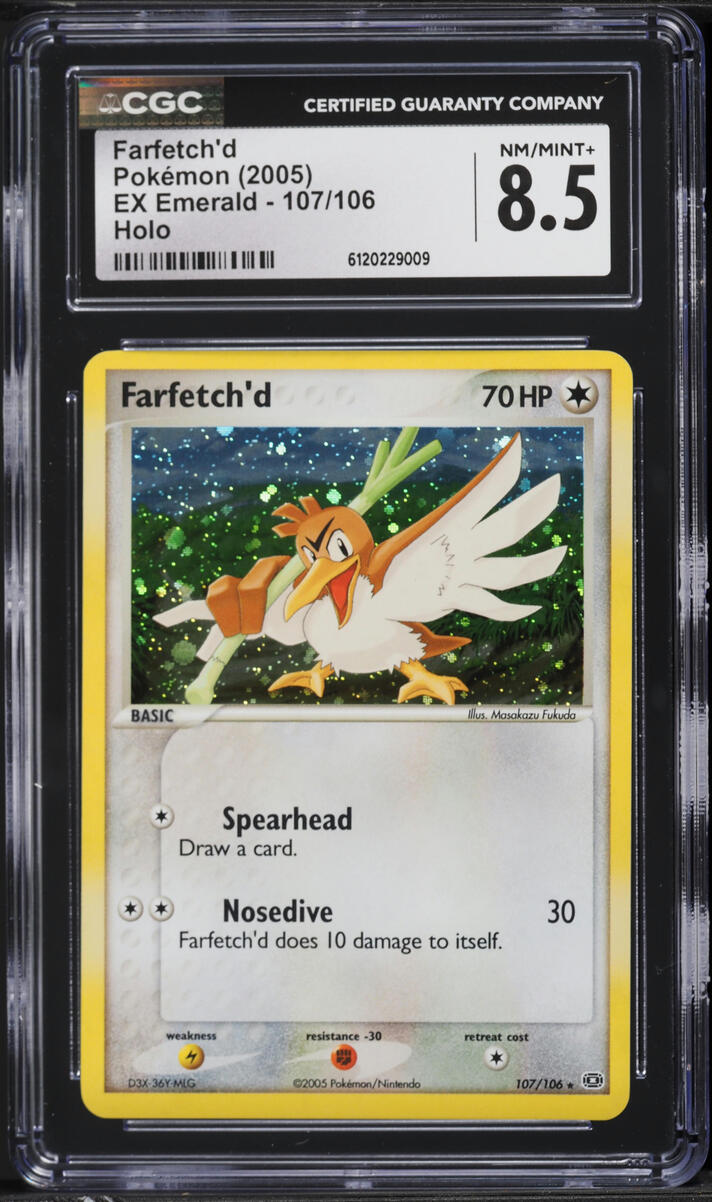 2005 Pokemon EX Emerald Holo Farfetch'd #107 CGC 8.5 NM-MT+