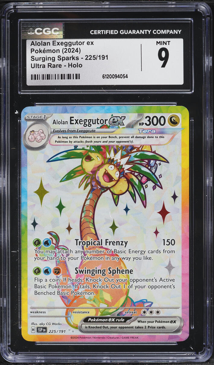 2024 Pokemon Scarlet & Violet Surging Sparks Full Art Alolan Exeggutor ex #225 CGC 9 MINT
