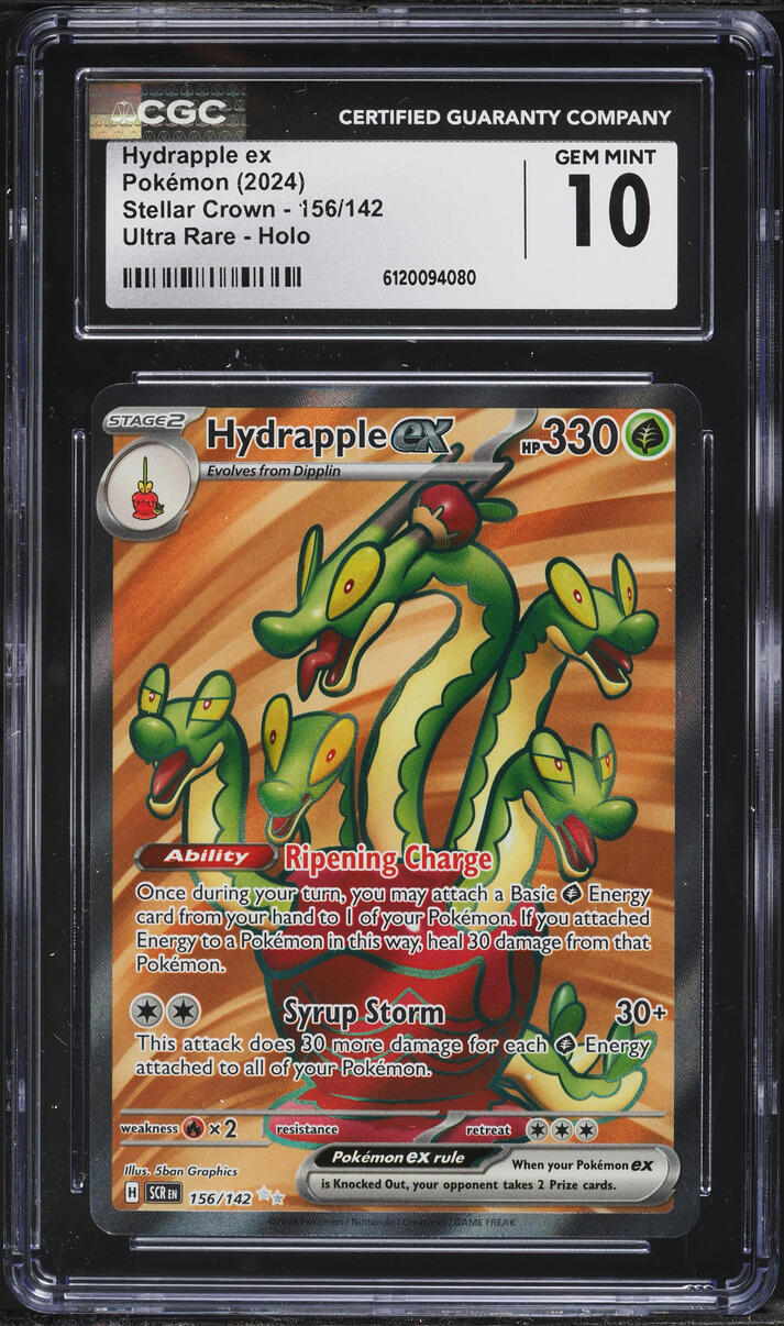 2024 Pokemon Scarlet & Violet Stellar Crown Full Art Hydrapple ex #156 CGC 10 GEM MINT