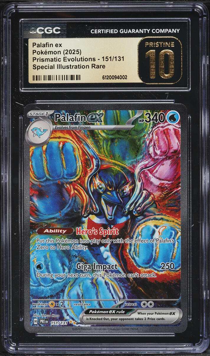 2025 Pokemon Scarlet & Violet Prismatic Evolutions SIR Palafin ex #151 CGC 10 PRISTINE