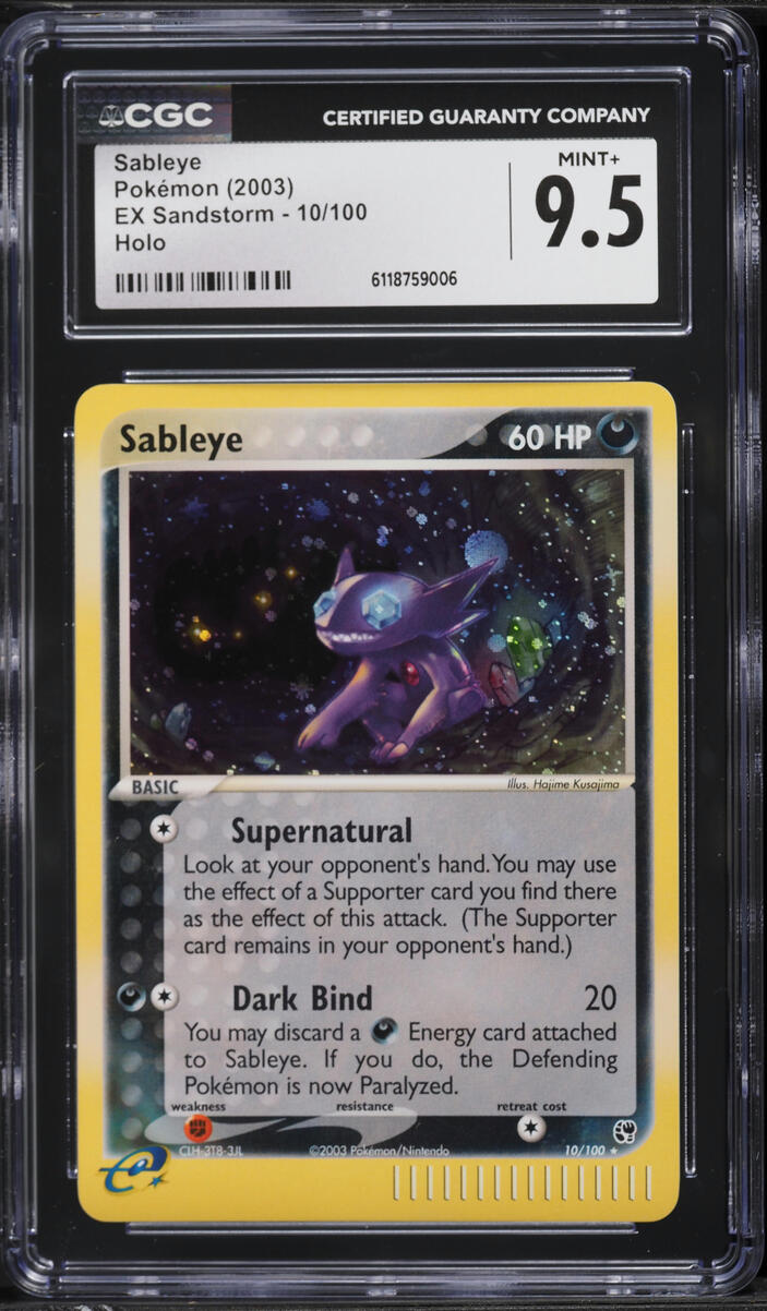 2003 Pokemon EX Sandstorm Holo Sableye #10 CGC 9.5 MINT+