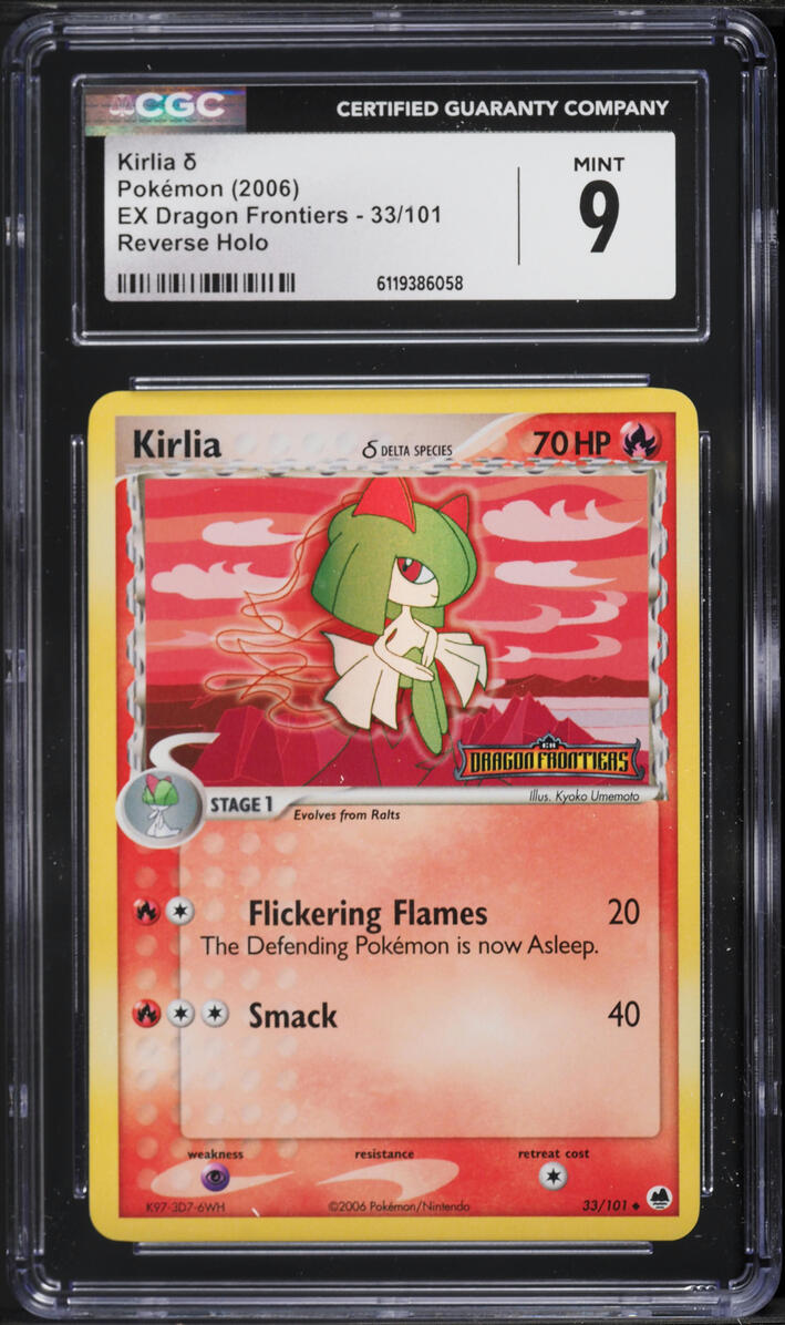 2006 Pokemon EX Dragon Frontiers Reverse Holo Kirlia #33 CGC 9 MINT