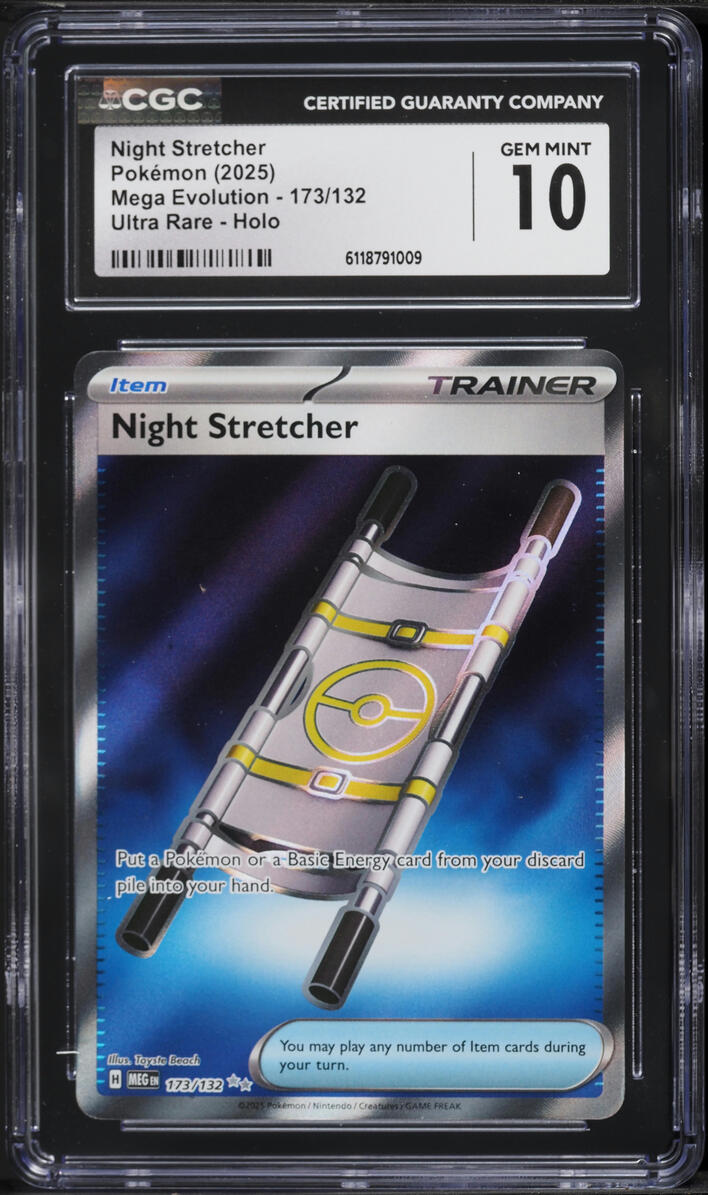 2025 Pokemon Mega Evolution Full Art Night Stretcher #173 CGC 10 GEM MINT