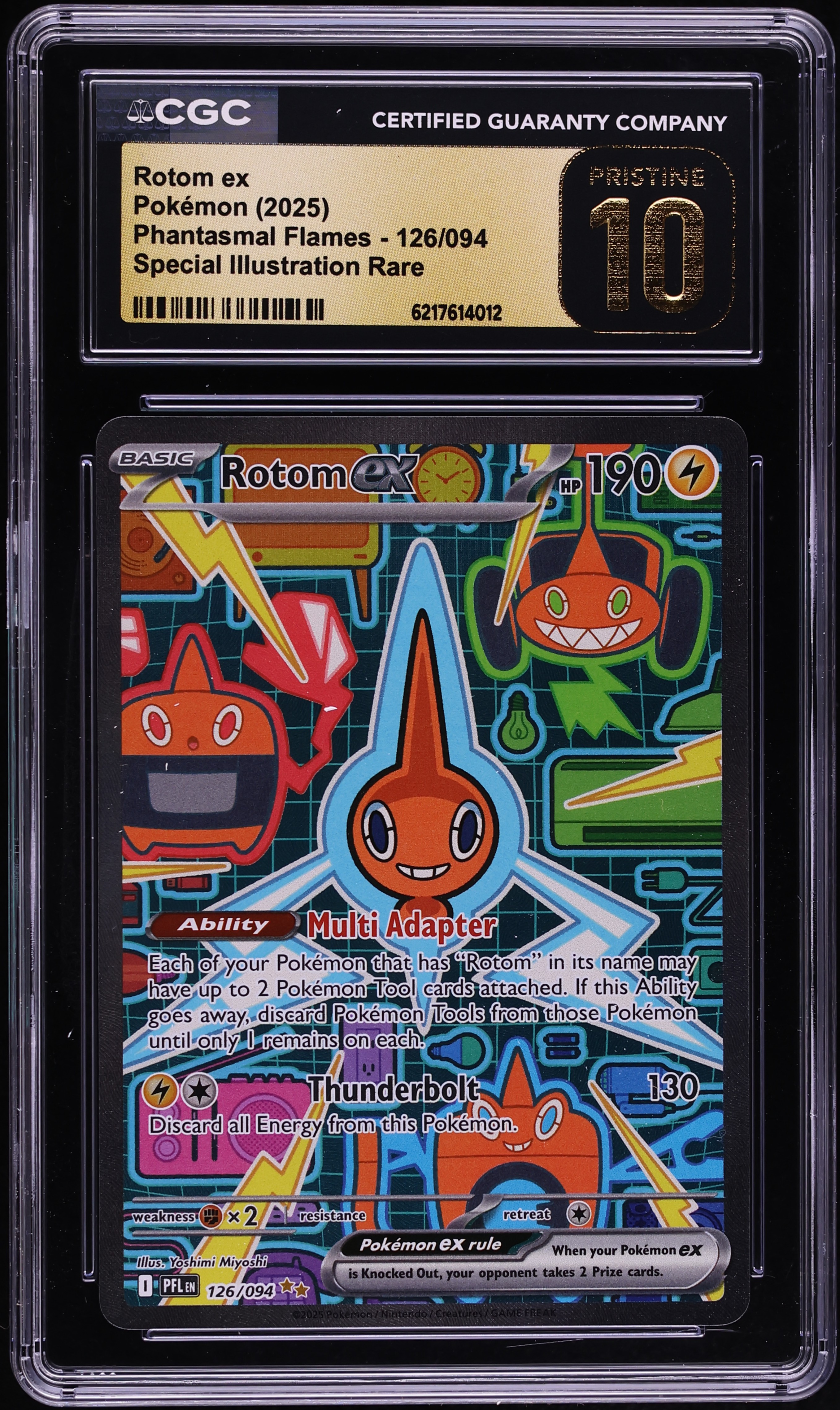 2025 Pokemon Mega Evolution Phantasmal Flames SIR Rotom Ex #126 CGC 10 PRISTINE