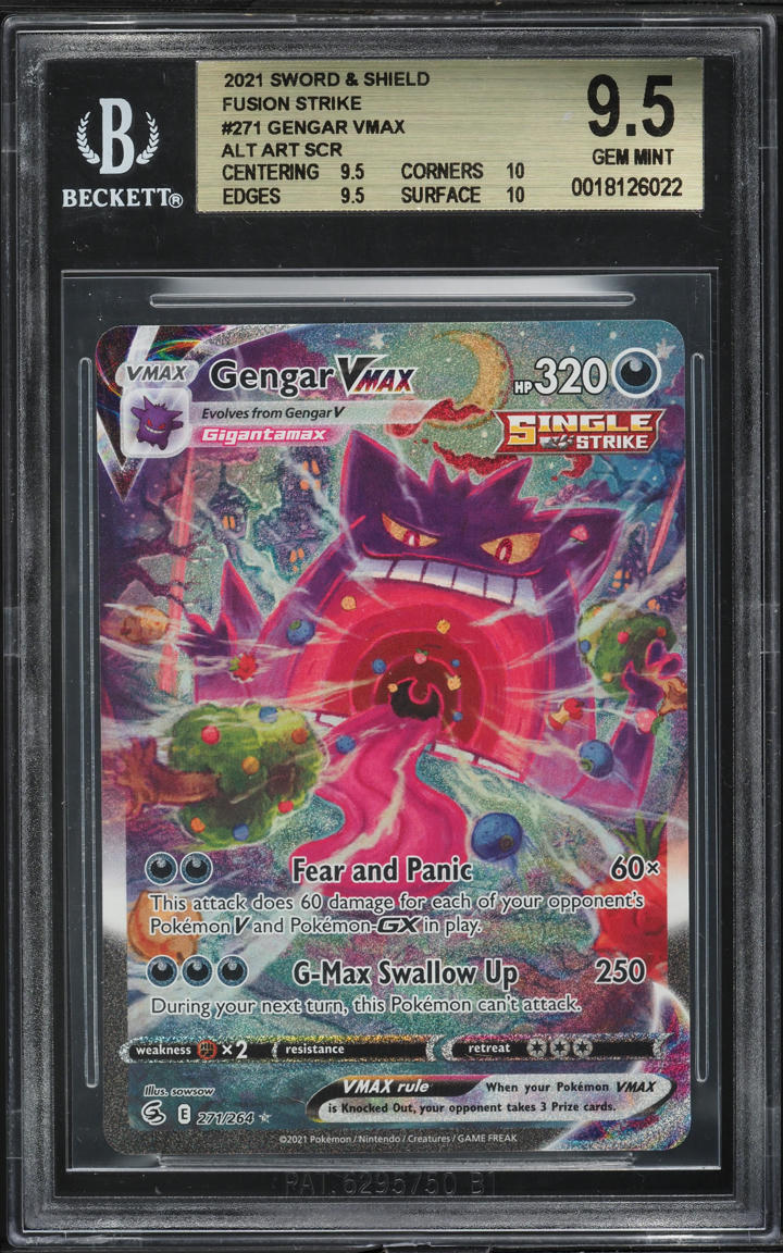 2021 Pokemon SWSH Fusion Strike Alt Art Gengar VMAX #271 BGS 9.5 GEM MINT