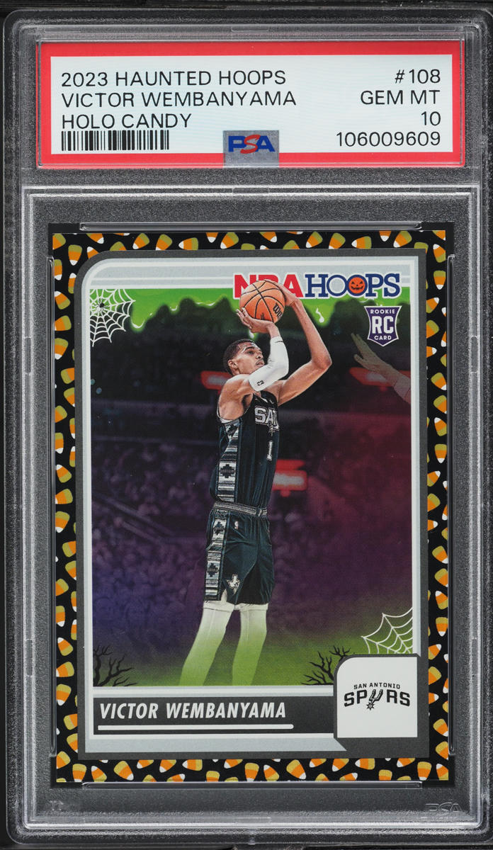2023 Haunted Hoops Holo Candy Victor Wembanyama ROOKIE #108 PSA 10 GEM MINT