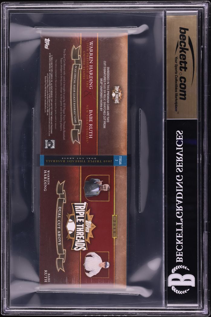 2010 Topps Triple Threads Cut Above Legend Warren Harding Babe Ruth RELIC AUTO 1/1 BGS 9.5 GEM
