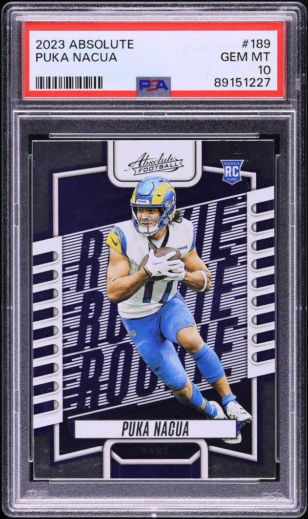 2023 Absolute Football Puka Nacua ROOKIE #189 PSA 10 GEM MINT