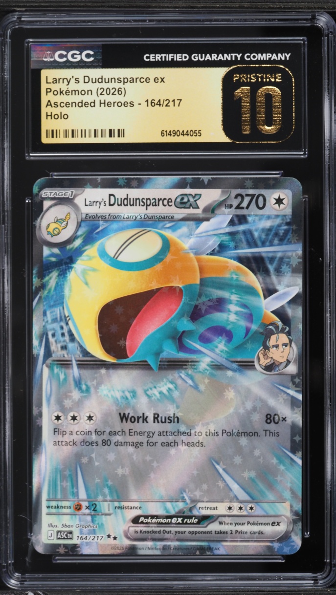 2026 Pokemon Mega Evolution Ascended Heroes Holo Larry's Dudunsparce ex #164 CGC 10 PRISTINE