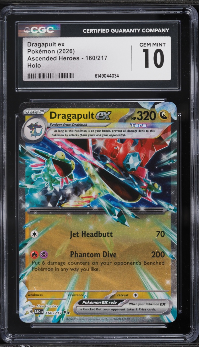 2026 Pokemon Mega Evolution Ascended Heroes Holo Dragapult ex #160 CGC 10 GEM MINT