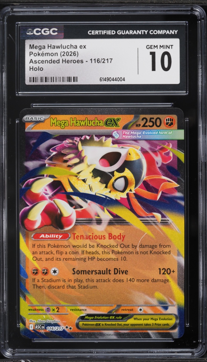 2026 Pokemon Mega Evolution Ascended Heroes Holo Mega Hawlucha ex #116 CGC 10 GEM MINT